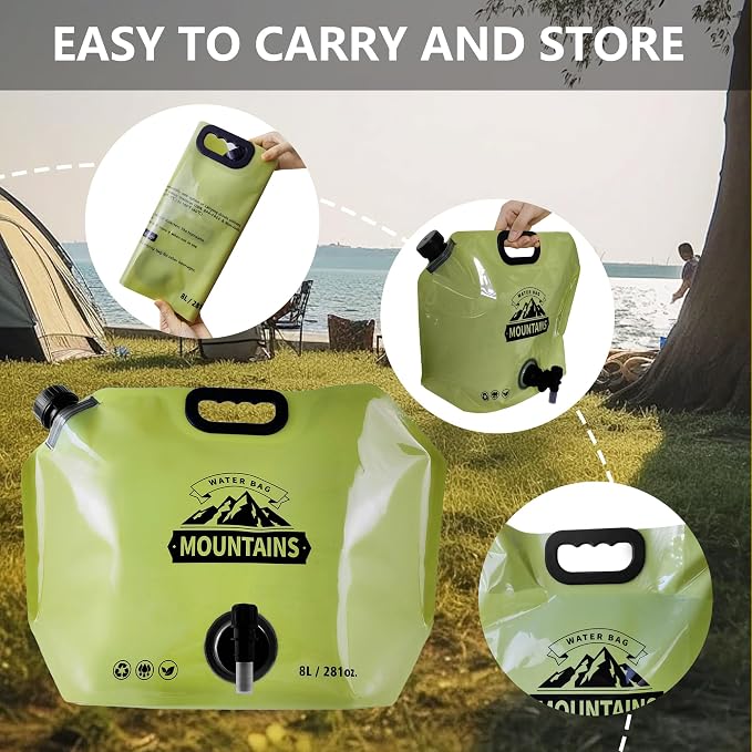 Collapsible 8L Water Storage Bag, BPA-Free Portable Folding Water Jug - Image 4