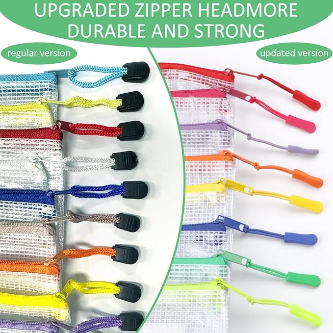 18 Pack 8 Size Mesh Zipper Pouch Bags, Waterproof Zipper Bags - Image 3