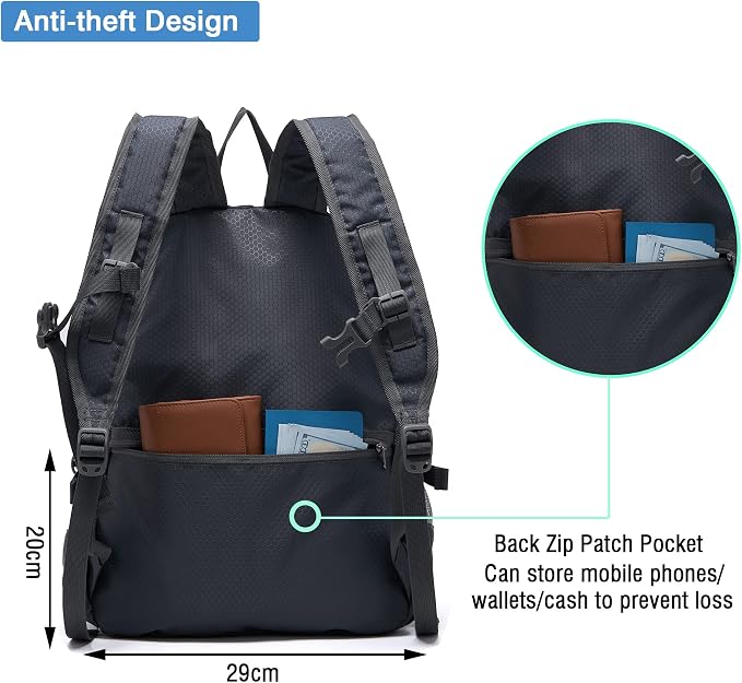 YZAOLL Small Lightweight Packable Hiking Backpack, 20L Hiking Backpack Day Pack - Image 5