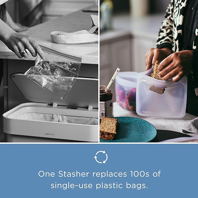 Stasher Premium Silicone Reusable Food Storage Pocket Bag, Sous Vide, Dishwasher - Image 8