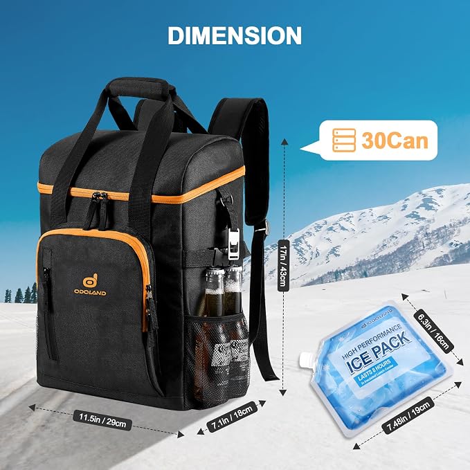 Odoland Cooler Backpack, 30 Cans Insulated Leak-Proof Cooler Bag - Image 3