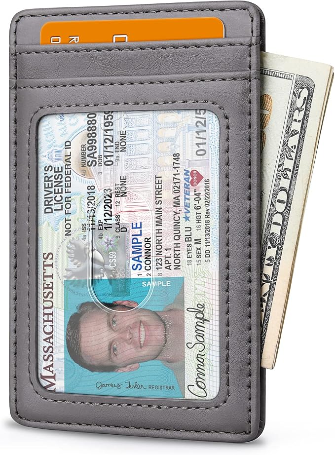 Buffway Mens Slim Wallet, Minimalist Thin Front Pocket Leather Credit Card - Image 2