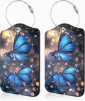 2 Pcs Blue Butterfly Luggage Tags by Unknown