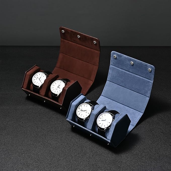 Oirlv Luxury Hexagonal Leather Watch Travel Case Single Watch Box - Image 5