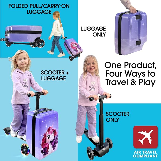KIDDIETOTES Detachable 4-in-1 Scooter Luggage - Image 3
