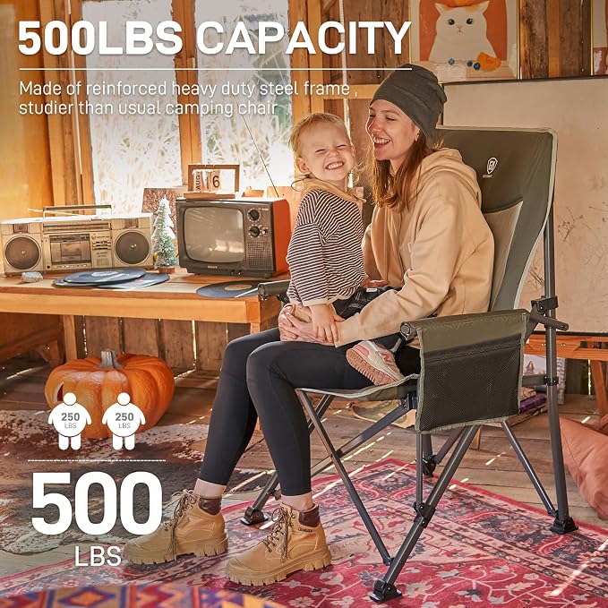 EVER ADVANCED Oversized Folding Camping Chair, - Image 6