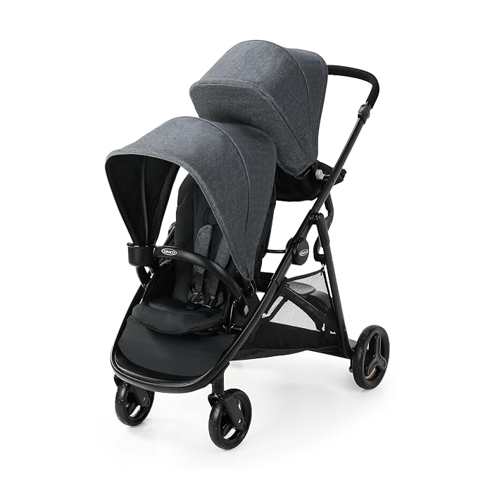 Graco Ready2Grow 2.0 Double Stroller Features Bench Seat and Standing Platform by Graco