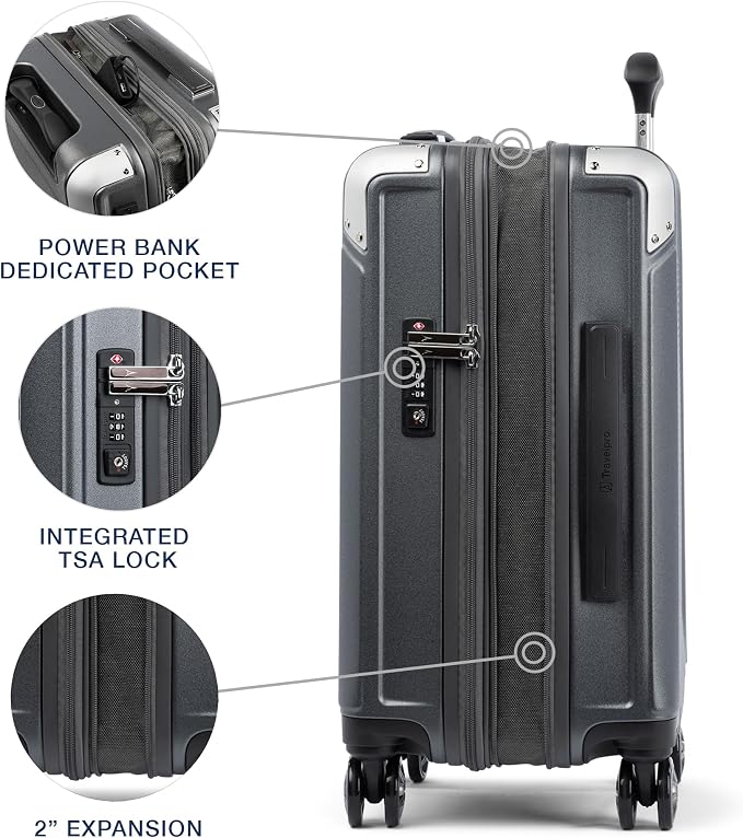 Travelpro Platinum Elite Hardside Expandable Carry on Luggage, 8 Wheel Spinner - Image 3