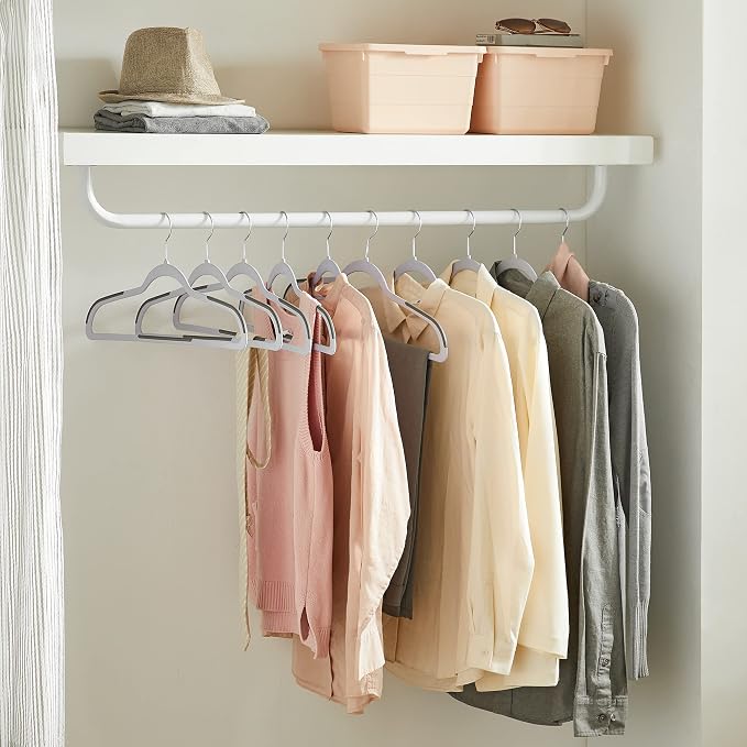 SONGMICS Clothes Hangers, Space-Saving, Light Gray and Dark Gray UCRP050G100 - Image 3