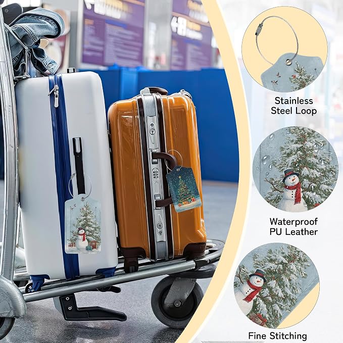 Merry Christmas 3 Pack PU Leahter Luggage Tag - Image 5
