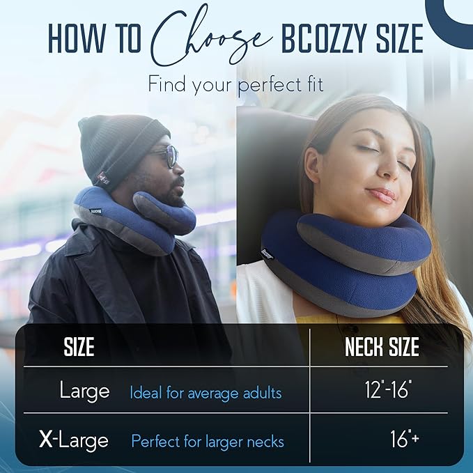 BCOZZY Travel Neck Pillow for Airplane– Patented Double Support for Head - Image 5