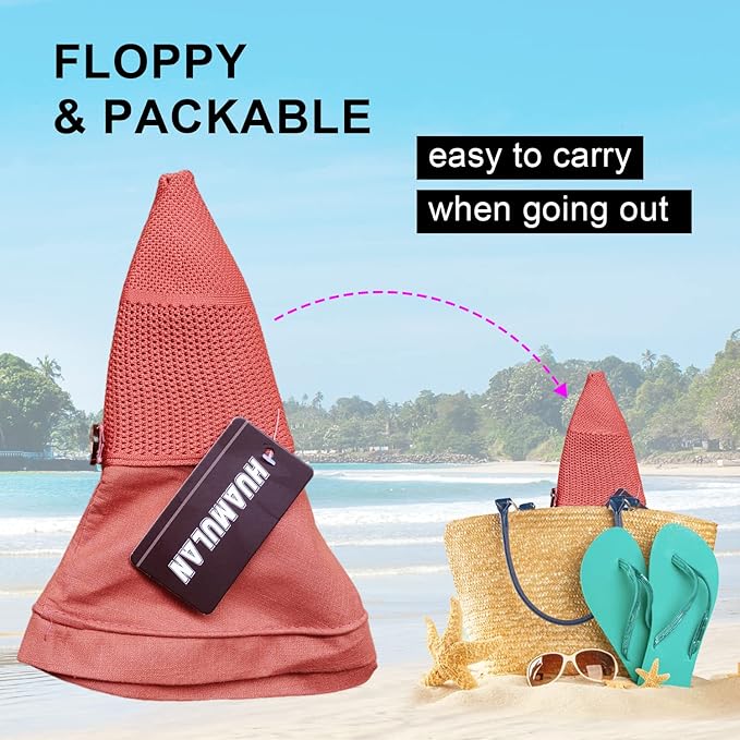 Women Wide Brim Sun Hats Metal Wired Edge Summer UV Protection Beach Fishing Hat - Image 4