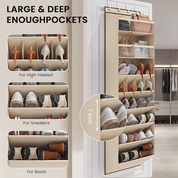 Over the Door Shoe Organizer for Closet, Shoes Rack - Image 4