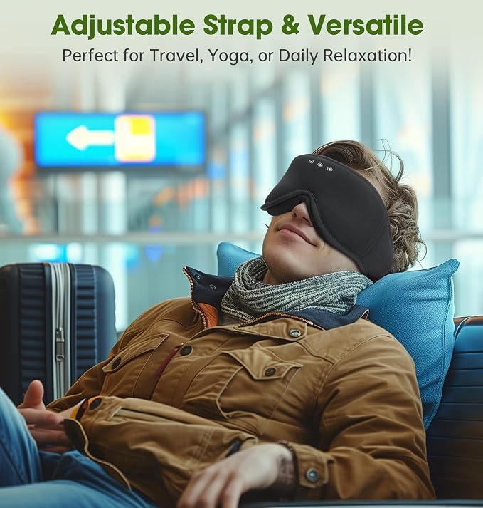 Sleep Mask with Headphones Bluetooth 5.4，LC-dolida 2025 New 3D Bluetooth Sleep - Image 7
