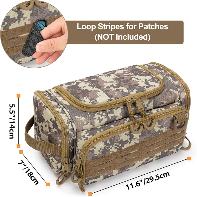 Tactical Toiletry Bag for Men, Hanging Hygiene Bag, Travel Dopp Kit Organizer - Image 6
