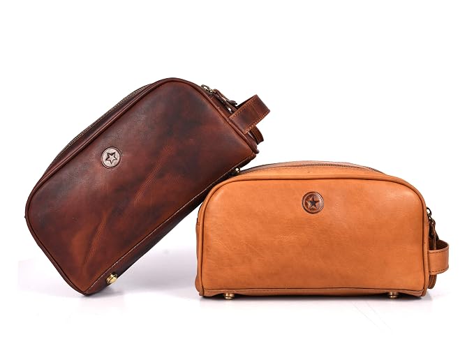 10" Premium Leather Toiletry Travel Pouch - Image 2