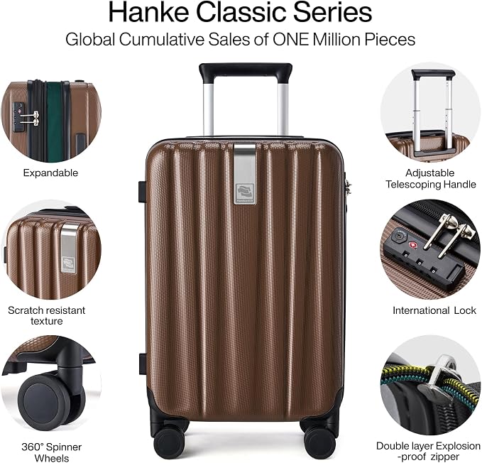 Hanke Expandable Hard Shell Luggage Sets 2 piece Carry on Luggage - Image 4