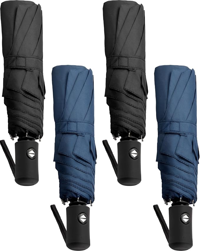 Yahenda 4 Pack Windproof Travel Umbrellas Bulk Automatic Open and Close by Yahenda