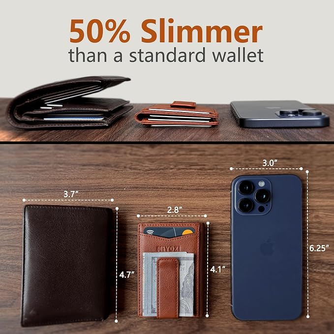 Airtag Wallet for Men- with Money Clip Gift Boxed, Magnetic Closure Slim - Image 5