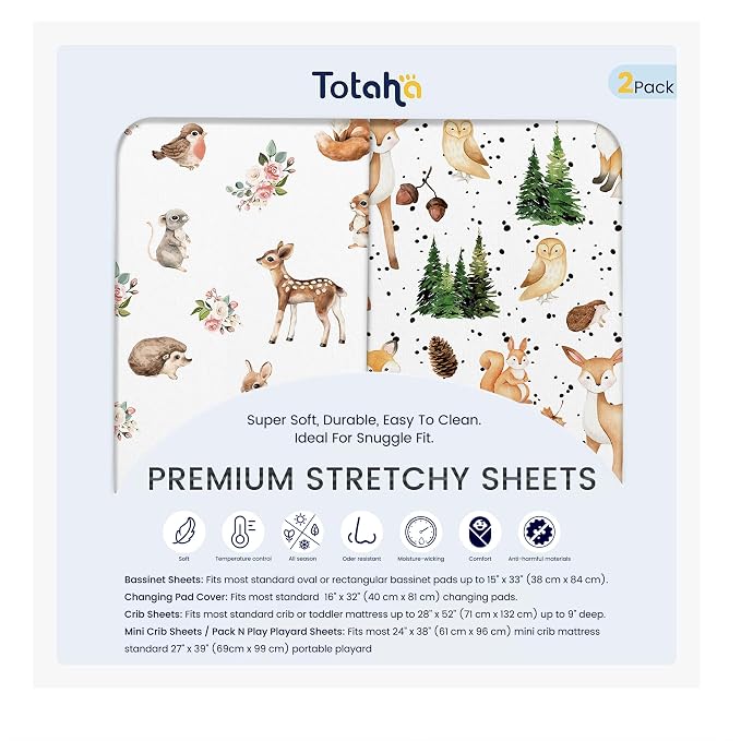 TotAha Crib Sheets for Boys Girls, Premium Soft Crib Mattress Fitted Sheet by TotAha%7CUnitedStates