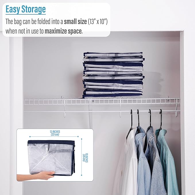 VENO 4 Pack Moving Bags Plastic Storage Totes Clothes Organization Large W - Image 7