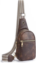 Telena Small Sling Bag for Women Leather Crossbody Fanny Packs Chest Bag for by Telena