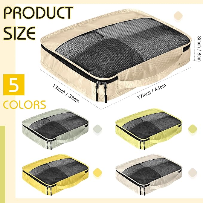 5 Pcs Packing Cubes for Suitcase Large Travel Cubes Carry on Luggage Organizer - Image 2