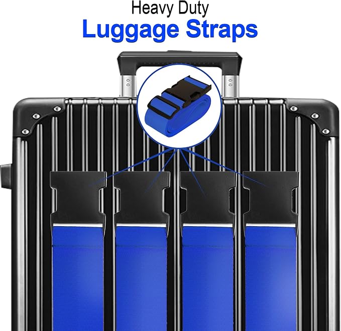 Luggage Straps for Suitcases TSA Approved Travel Belt 4 Pack by Chelmon - Image 3