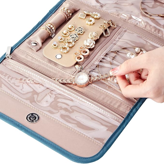 BELALIFE Travel Jewelry Case Organizer, Foldable Jewelry Storage Roll - Image 7