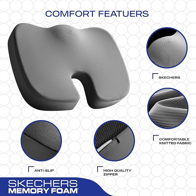 Skechers Memory Foam Seat Cushion, Office Chair Cushion - Image 3