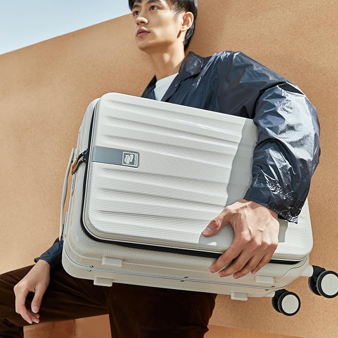 Hanke 24 Inch Checked Luggage PC Hard Case Luggage Top Opening Aluminum Frame - Image 9