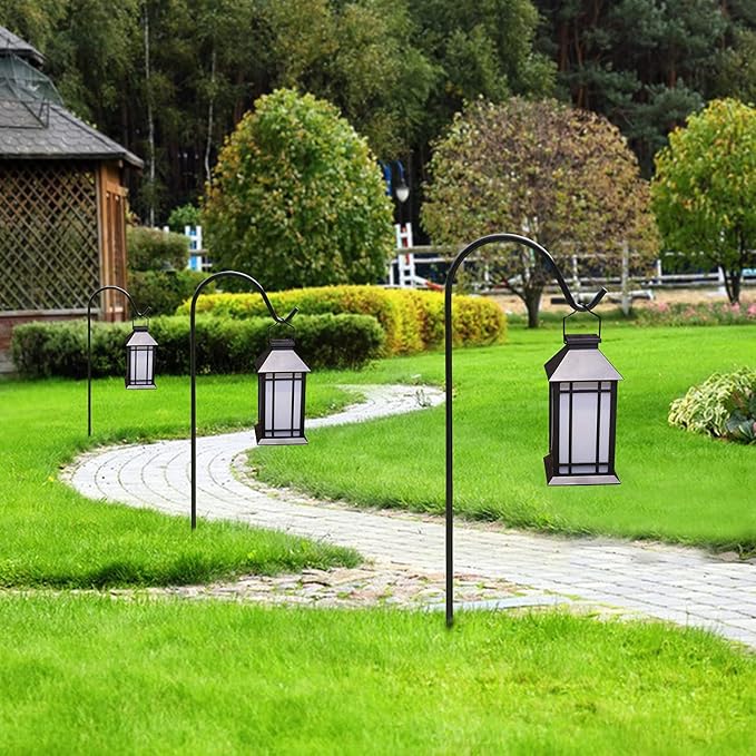 11" Solar Lantern Outdoor Garden Hanging Lanterns Waterproof LED Vintage - Image 7