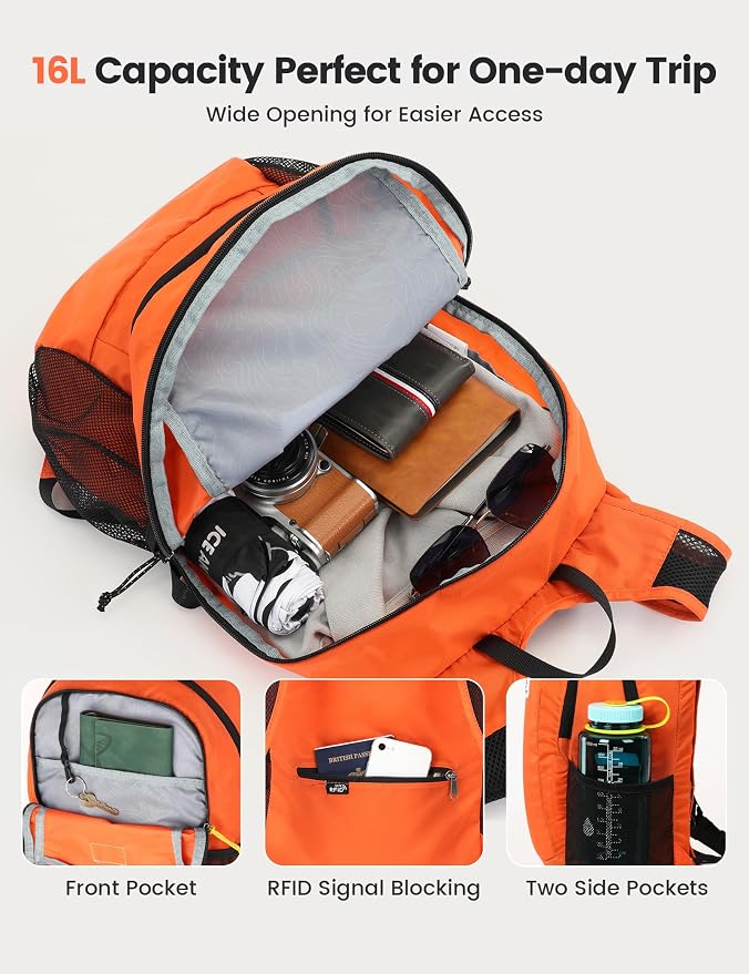 SKYSPER 16L Hiking Backpack Lightweight Small - Image 2