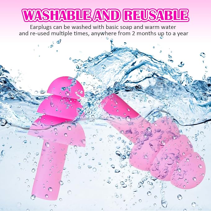 TrelaCo 100 Pairs Ear Plugs Bulk, NRR 29dB Reusable Silicone Ear Plugs - Image 4