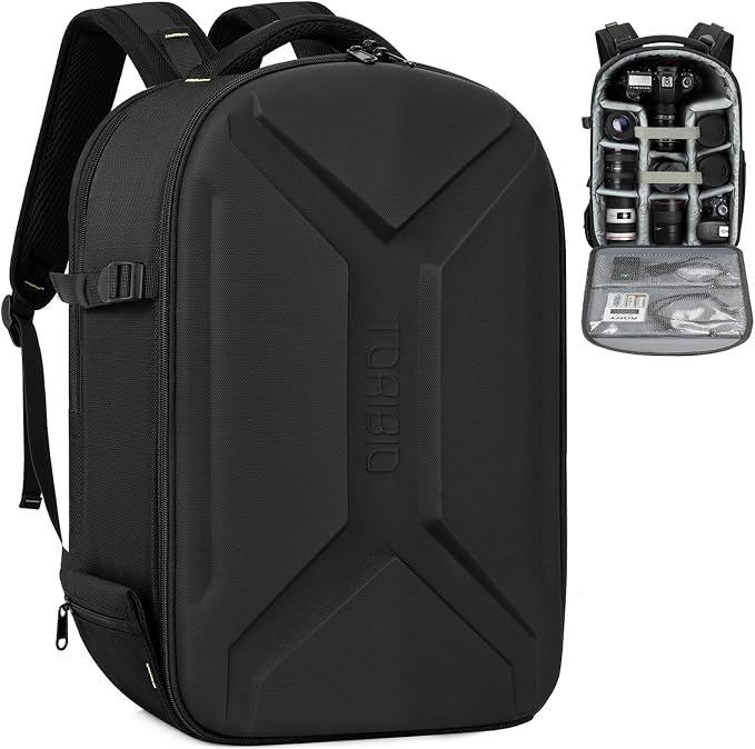 TORIBIO Camera Backpack, Hardshell DSLR Photography Camera Bag, Waterproof Hard by TORIBIO