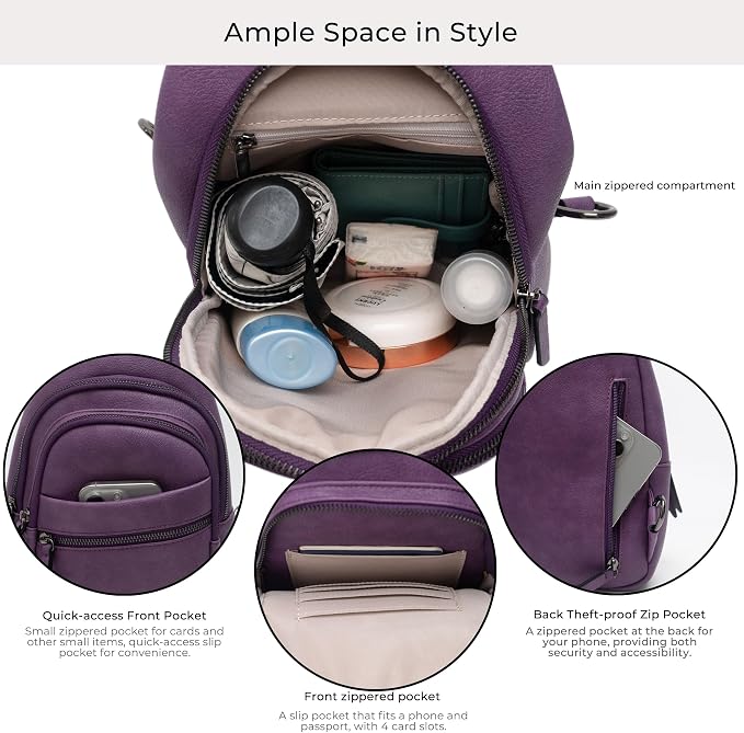 Alldaily Large Sling Bag for Women Crossbody Purse Leather Fashionable Trendy - Image 3