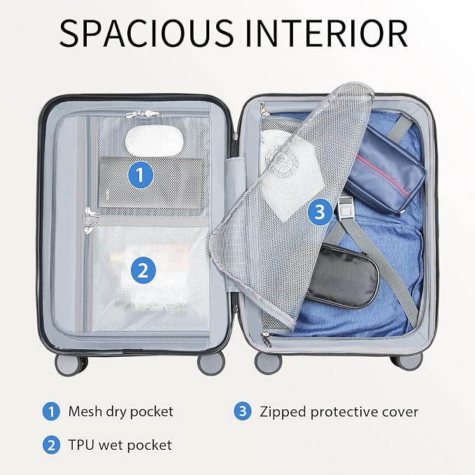 KROSER Hardside Expandable Carry On Luggage - Image 3