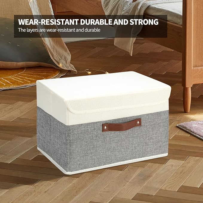 8 Pack Storage Bins Foldable Storage Boxes Fabric Storage Box - Image 7