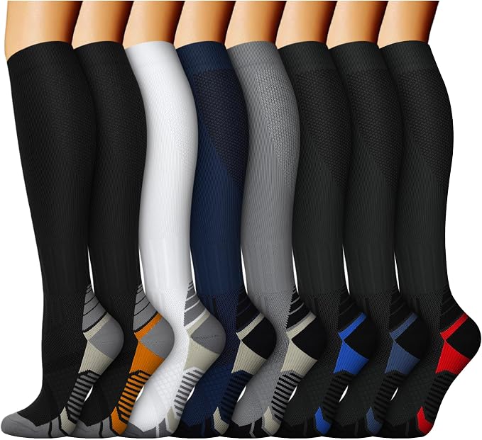 ACTINPUT 8 Pairs Compression Socks by ACTINPUT
