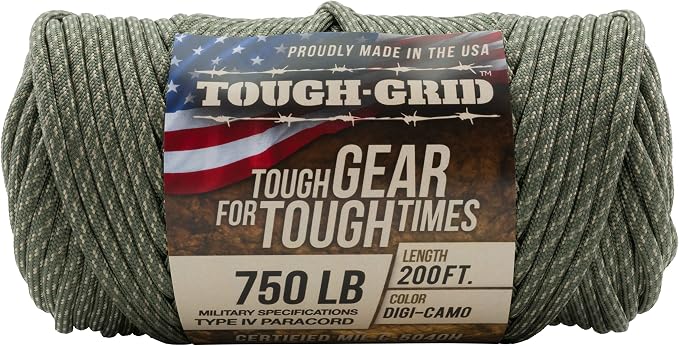TOUGH-GRID 750 Paracord Rope Nylon Parachute Cord, Made in USA Survival Kit - Image 3