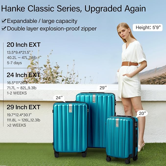 Hanke 29 Inch Expandable Checked Luggage Lightweight PC Hard Shell Luggage - Image 2