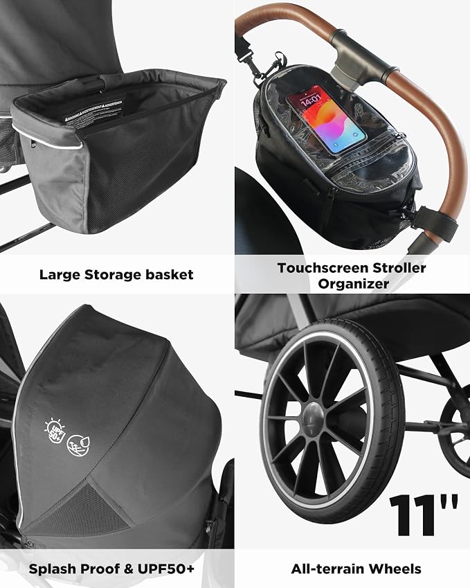 Tandem Wagon Stroller–All-Terrain 2-in-1 Push&Pull Design, Double Seat - Image 8