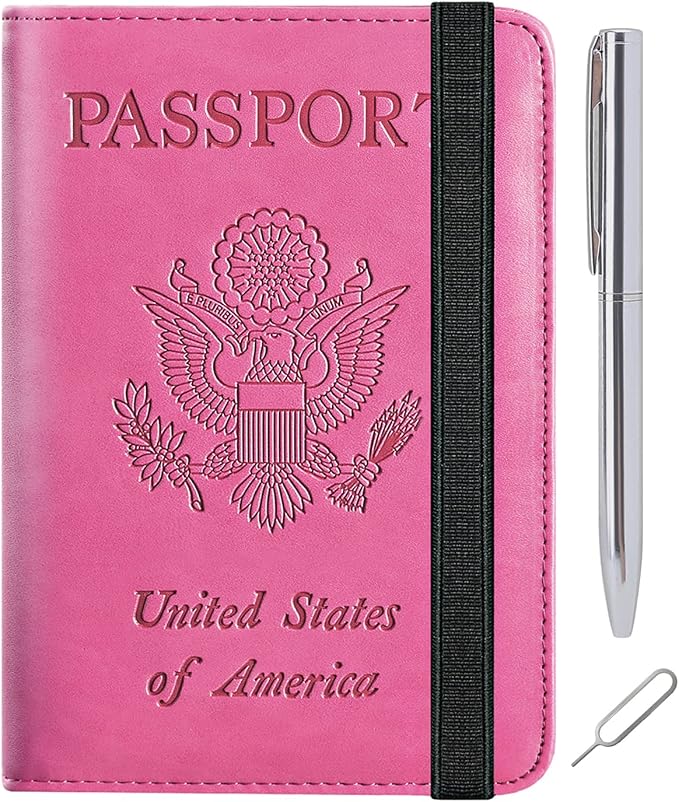 Passport Holder Cover Wallet Travel Essentials RFID Blocking Leather Card Case by PASCACOO