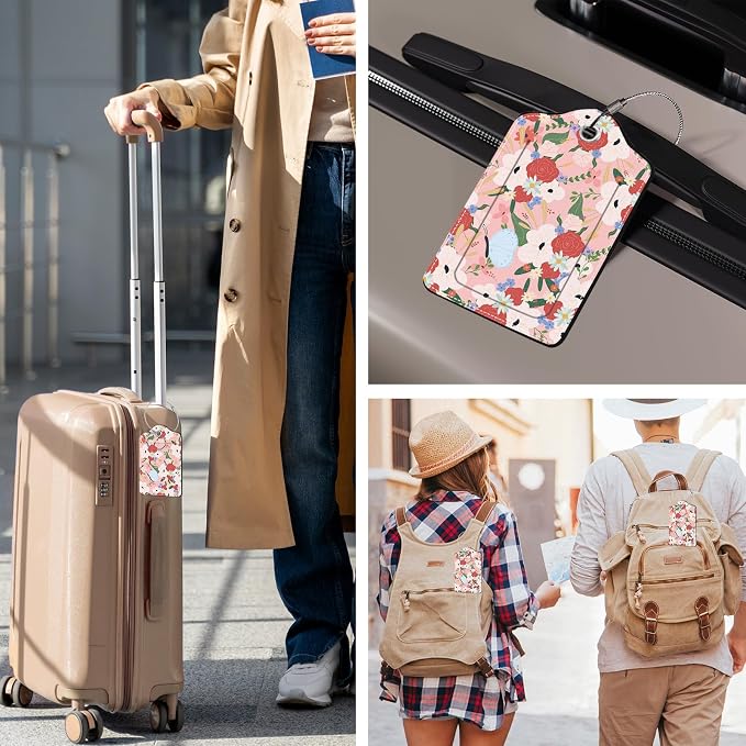 2 Pack Floral Luggage Tag for Suitcase - Image 2