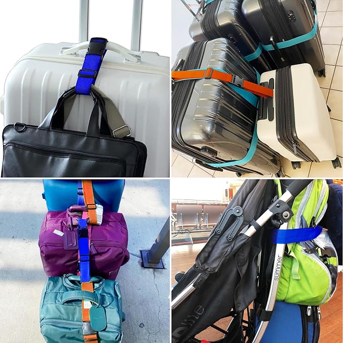2Pack Luggage Straps for Suitcases, Travel Connector for Carry On Bag, Add Bag - Image 7