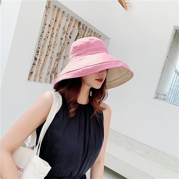 Women Wide Brim Sun Hats Metal Wired Edge Summer UV Protection Beach Fishing Hat - Image 4