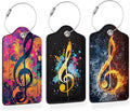 Retro Neon Treble Clef Pop Art PU Leather Luggage Tags by Losthll