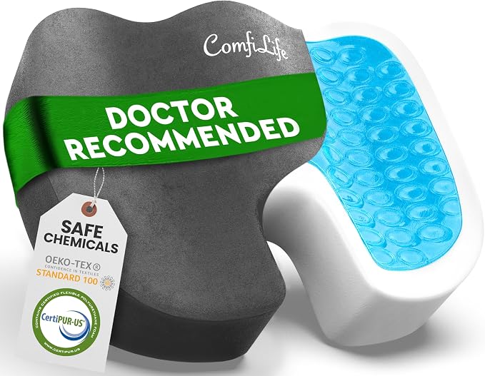 ComfiLife Premium Gel & Memory Foam Seat Cushion – Doctor Recommended Office by ComfiLife