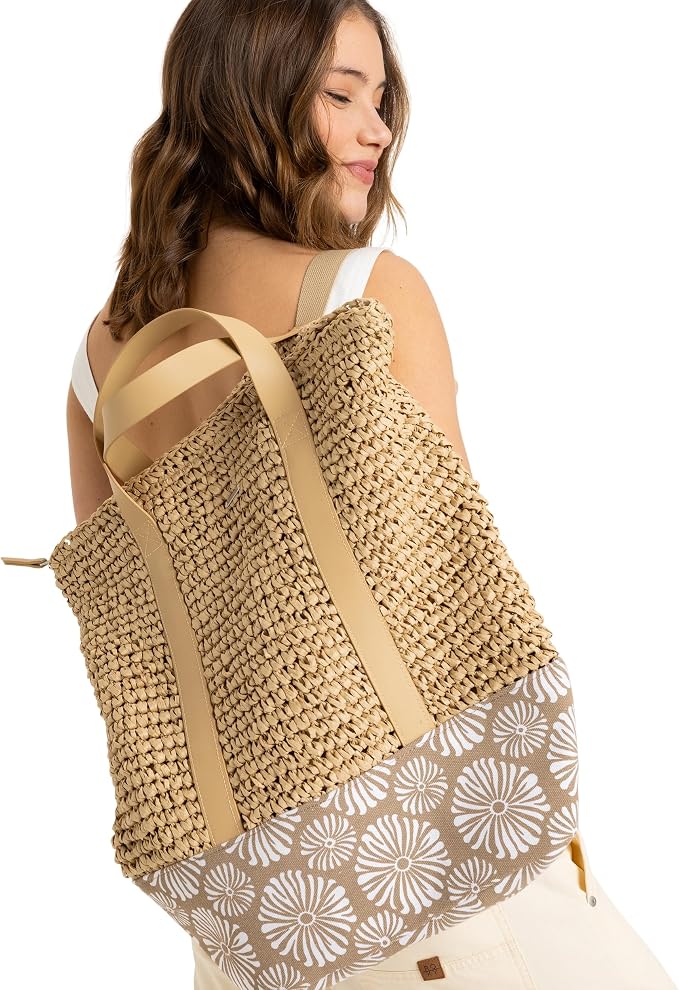 Roxy Women's Beach Tote Bag | Travel | Vacation | Straw | Lightweight | - Image 2