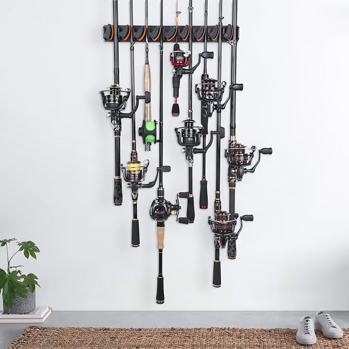 PLUSINNO V9 Vertical Fishing Rod Holders, 2 Packs Wall Mounted Fishing Pole - Image 8